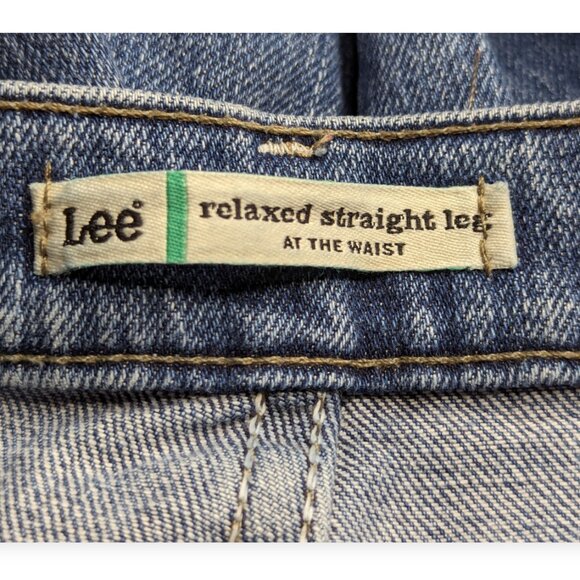 Lee Relaxed Fit Straight Leg at the Waist High Rise Denim Jeans Size 18 Medium - Picture 8 of 14